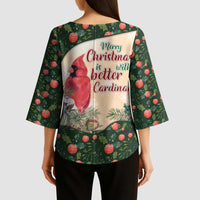 Memorial Cardinal Christmas Kimono Sleeve Blouse When A Cardinal Appears Loved One Is Near - Wonder Print Shop