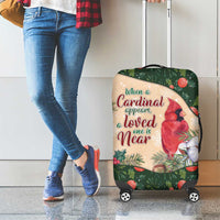 Memorial Cardinal Christmas Luggage Cover When A Cardinal Appears Loved One Is Near - Wonder Print Shop