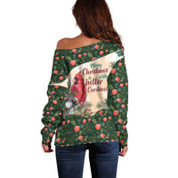 Memorial Cardinal Christmas Off Shoulder Sweater When A Cardinal Appears Loved One Is Near - Wonder Print Shop