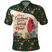 Memorial Cardinal Christmas Polo Shirt When A Cardinal Appears Loved One Is Near - Wonder Print Shop