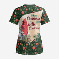 Memorial Cardinal Christmas Scrub Top When A Cardinal Appears Loved One Is Near - Wonder Print Shop