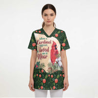 Memorial Cardinal Christmas Scrub Top When A Cardinal Appears Loved One Is Near - Wonder Print Shop