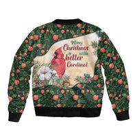 Memorial Cardinal Christmas Sleeve Zip Bomber Jacket When A Cardinal Appears Loved One Is Near - Wonder Print Shop