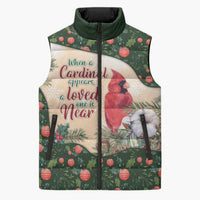 Memorial Cardinal Christmas Sleeveless Puffer Jacket When A Cardinal Appears Loved One Is Near - Wonder Print Shop
