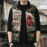 Memorial Cardinal Christmas Sleeveless Puffer Jacket When A Cardinal Appears Loved One Is Near - Wonder Print Shop