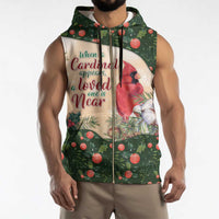 Memorial Cardinal Christmas Sleeveless Zip Hoodie When A Cardinal Appears Loved One Is Near - Wonder Print Shop