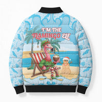 Christmas In July Bomber Puffer Jacket I Am The Flamingo Elf - Wonder Print Shop