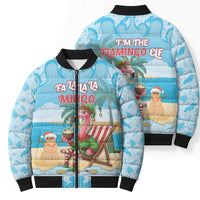 Christmas In July Bomber Puffer Jacket I Am The Flamingo Elf - Wonder Print Shop