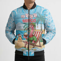 Christmas In July Bomber Puffer Jacket I Am The Flamingo Elf - Wonder Print Shop
