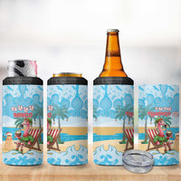 Christmas In July 4 in 1 Can Cooler Tumbler I Am The Flamingo Elf - Wonder Print Shop