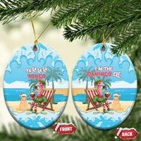 Christmas In July Ceramic Ornament I Am The Flamingo Elf - Wonder Print Shop