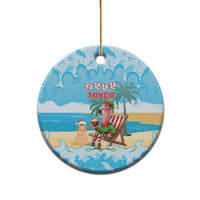 Christmas In July Ceramic Ornament I Am The Flamingo Elf - Wonder Print Shop