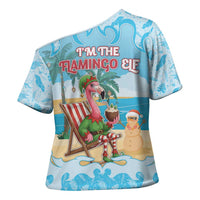 Christmas In July Cross Shoulder Shirt I Am The Flamingo Elf - Wonder Print Shop