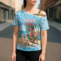 Christmas In July Cross Shoulder Shirt I Am The Flamingo Elf - Wonder Print Shop