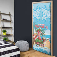 Christmas In July Door Cover I Am The Flamingo Elf - Wonder Print Shop