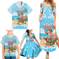Christmas In July Family Matching Summer Maxi Dress and Hawaiian Shirt I Am The Flamingo Elf - Wonder Print Shop