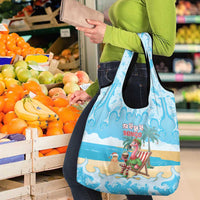 Christmas In July Grocery Bag I Am The Flamingo Elf - Wonder Print Shop