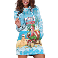 Christmas In July Hoodie Dress I Am The Flamingo Elf - Wonder Print Shop