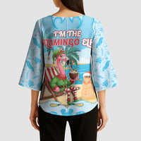 Christmas In July Kimono Sleeve Blouse I Am The Flamingo Elf - Wonder Print Shop