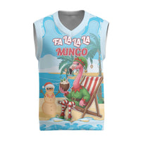 Christmas In July Christmas Knitted V-Neck Vest I Am The Flamingo Elf - Wonder Print Shop