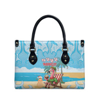 Christmas In July Leather Bag I Am The Flamingo Elf - Wonder Print Shop