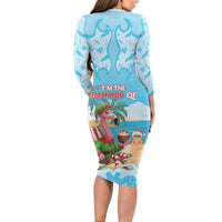 Christmas In July Long Sleeve Bodycon Dress I Am The Flamingo Elf - Wonder Print Shop