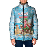 Christmas In July Padded Jacket I Am The Flamingo Elf - Wonder Print Shop