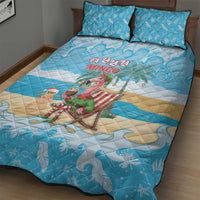 Christmas In July Quilt Bed Set I Am The Flamingo Elf - Wonder Print Shop