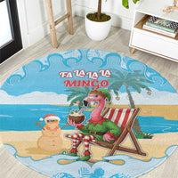 Christmas In July Round Carpet I Am The Flamingo Elf - Wonder Print Shop