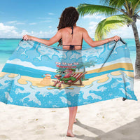 Christmas In July Sarong I Am The Flamingo Elf - Wonder Print Shop