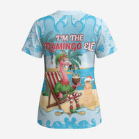 Christmas In July Scrub Top I Am The Flamingo Elf - Wonder Print Shop