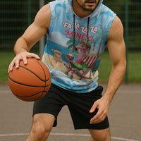 Christmas In July Sleeveless Hoodie I Am The Flamingo Elf - Wonder Print Shop