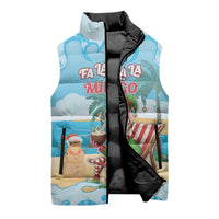 Christmas In July Sleeveless Puffer Jacket I Am The Flamingo Elf - Wonder Print Shop