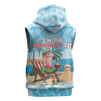 Christmas In July Sleeveless Zip Hoodie I Am The Flamingo Elf - undefined