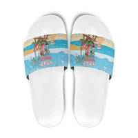 Christmas In July Slide Sandals I Am The Flamingo Elf - Wonder Print Shop