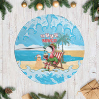 Christmas In July Tree Skirt I Am The Flamingo Elf - Wonder Print Shop