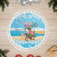 Christmas In July Tree Skirt I Am The Flamingo Elf - Wonder Print Shop
