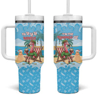 Christmas In July Tumbler With Handle I Am The Flamingo Elf - Wonder Print Shop