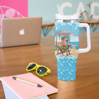 Christmas In July Tumbler With Handle I Am The Flamingo Elf - Wonder Print Shop