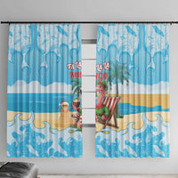 Christmas In July Window Curtain I Am The Flamingo Elf - Wonder Print Shop