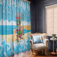 Christmas In July Window Curtain I Am The Flamingo Elf - Wonder Print Shop