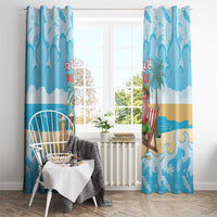 Christmas In July Window Curtain I Am The Flamingo Elf - Wonder Print Shop