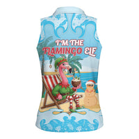 Christmas In July Women Sleeveless Polo Shirt I Am The Flamingo Elf - Wonder Print Shop