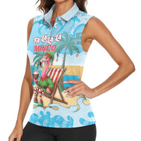 Christmas In July Women Sleeveless Polo Shirt I Am The Flamingo Elf - Wonder Print Shop