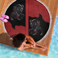 Western Yoke Beach Blanket Krampus Christmas Horror Style - Wonder Print Shop
