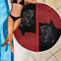 Western Yoke Beach Blanket Krampus Christmas Horror Style - Wonder Print Shop