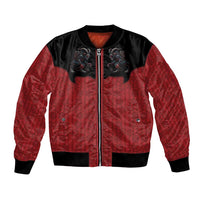 Western Yoke Bomber Jacket Krampus Christmas Horror Style - Wonder Print Shop