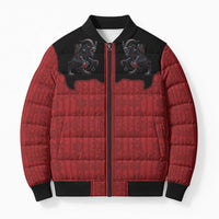 Western Yoke Bomber Puffer Jacket Krampus Christmas Horror Style - Wonder Print Shop