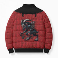 Western Yoke Bomber Puffer Jacket Krampus Christmas Horror Style - Wonder Print Shop