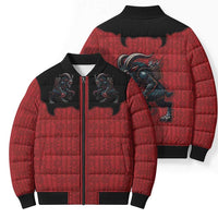 Western Yoke Bomber Puffer Jacket Krampus Christmas Horror Style - Wonder Print Shop